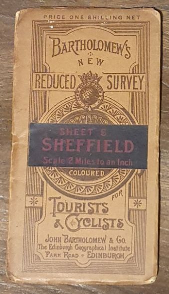 Bartholomew's 'Half Inch to Mile' Map of England & Wales, Sheet 9 Sheffield (cover has Bartholomew's New Reduced Survey for Tourists & Cyclists )
