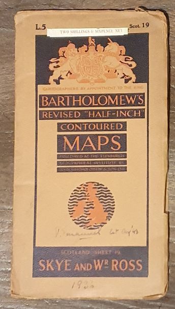 Bartholomew's Revised Half-Inch Map of Scotland Sheet 19 (L5), Skye and Wester Ross