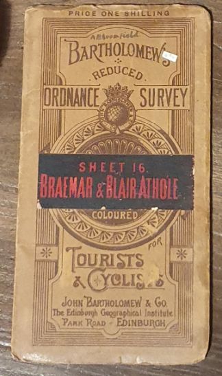 Bartholomew's Reduced Ordnance Survey of Scotland. New Series Sheet 16. Braemar & Blair Atholl (Cover title Bartholomew's Reduced Ordnance Survey for Tourists & Cyclists)