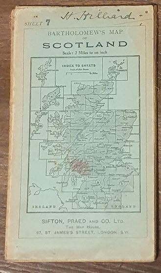 Bartholomew's Revised Half-Inch to Mile Map of Scotland Sheet 7, Glasgow & Clyde (Cover title: Bartholomew's Map of Scotland, Scale: 2 Miles to an inch)