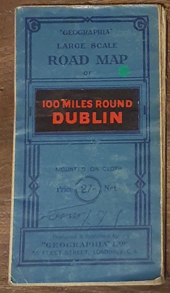Geographia Large Scale Road Map of 100 Miles Round Dublin