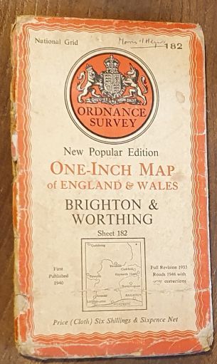 Brighton & Worthing. Sheet 182. One-Inch Map of England & Wales, New Popular Edition [l:63360]