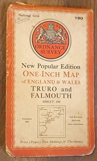 Truro & Falmouth. Sheet 190 One-Inch Map of England & Wales, New Popular Edition