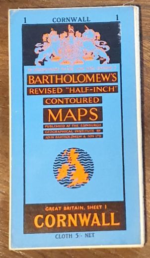 Bartholomew's Revised Half-Inch Map, Great Britain Sheet 1. Cornwall (Cover title: Bartholomew's Revised 'Half-inch' Contoured Maps)