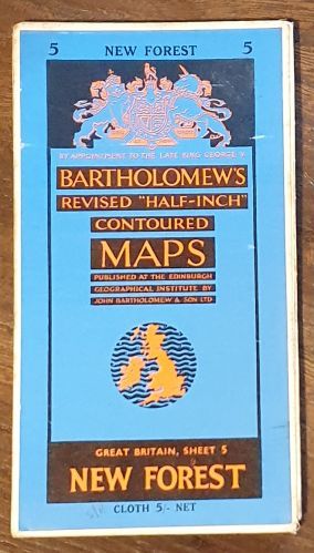 Bartholomew's Revised Half-Inch Map, Great Britain Sheet 5. New Forest (Cover title: Bartholomew's Revised 'Half-inch' Contoured Maps)