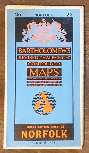 Bartholomew's Revised Half-Inch Map, Great Britain Sheet 26. Norfolk (Cover title: Bartholomew's Revised 'Half-inch' Contoured Maps)