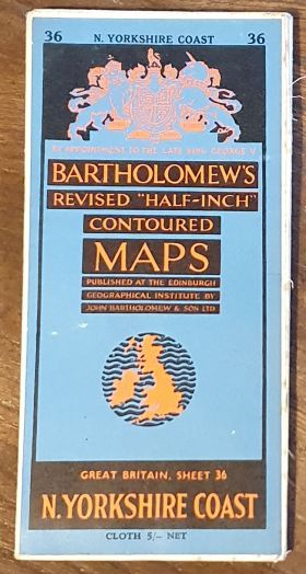 Bartholomew's Revised Half-Inch Map, Great Britain Sheet 36. North Yorkshire Coast (Cover title: Bartholomew's Revised 'Half-inch' Contoured Maps)