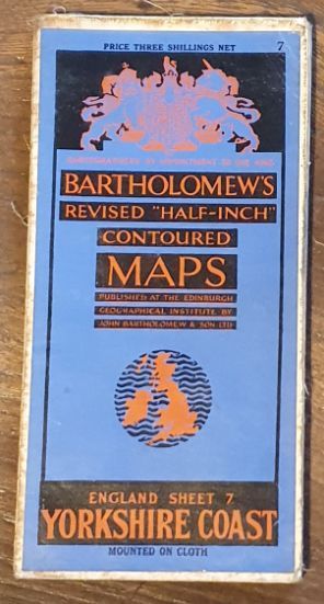Bartholomew's 'Half-Inch to Mile' Map of England & Wales, Sheet 7. Yorkshire Coast (Cover title: Bartholomew's Revised 'Half-inch' Contoured Maps)