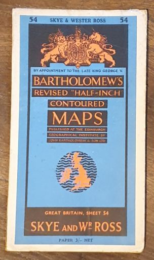 Bartholomew's Revised Half-inch Map, Sheet 19 (L5). Skye and Wester Ross (Cover title: Bartholomew's Revised 'Half-inch' Contoured Maps)