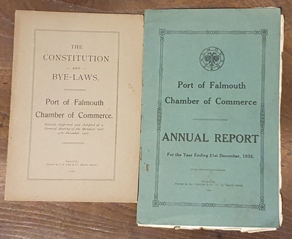 The Consitution and Bye-Laws, Port of Falmouth Chamber of Commerce AND Annual Report for the year ending 31st December 1935