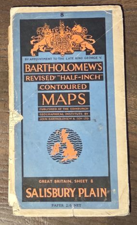 Bartholomew's Revised Half-Inch Map, Great Britain Sheet 8. Salisbury Plain (Cover title: Bartholomew's Revised 'Half-inch' Contoured Maps)