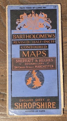 Bartholomew's 'Half-Inch to Mile' Map of England & Wales, Sheet 17. Shropshire (Cover title: Bartholomew's Revised 'Half-inch' Contoured Maps