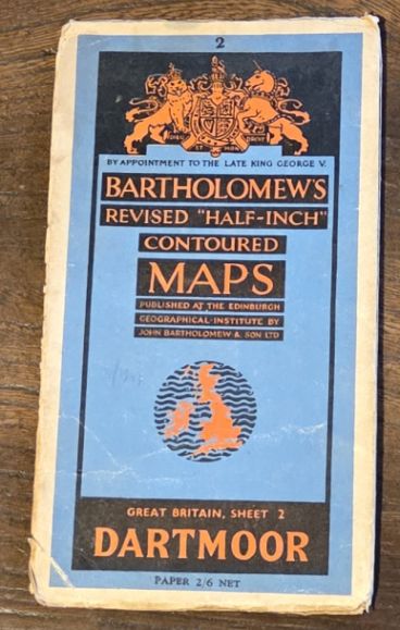 Bartholomew's Revised Half-Inch Map, Great Britain Sheet 2. Dartmoor (Cover title: Bartholomew's Revised 'Half-inch' Contoured Maps)