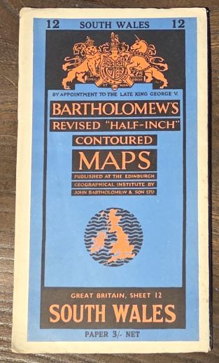 Bartholomew's Revised Half-Inch Map, Great Britain Sheet 12. South Wales (Cover title: Bartholomew's Revised 'Half-inch' Contoured Maps)