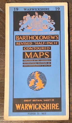 Bartholomew's Revised Half-Inch Map, Great Britain Sheet 19. Warwickshire (Cover title: Bartholomew's Revised 'Half-inch' Contoured Maps)