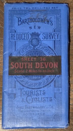 Bartholomew's 'Half Inch to Mile' Map of England & Wales, Sheet 36 South Devon (cover has Bartholomew's New Reduced Survey for Tourists & Cyclists )