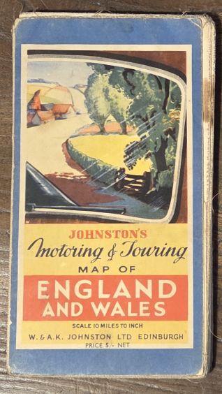 Johnston's Motoring & Touring Map of England and Wales, Scale 10 Miles to Inch