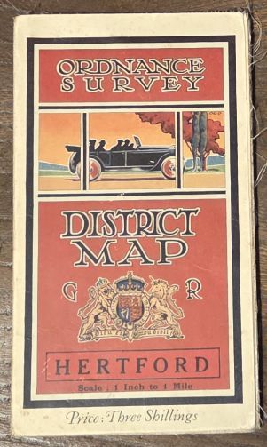 Hertford & St Albans. Ordnance Survey of England and Wales Tourist Map, One inch to one mile (1:63360) [cover title District Map, Hertford]