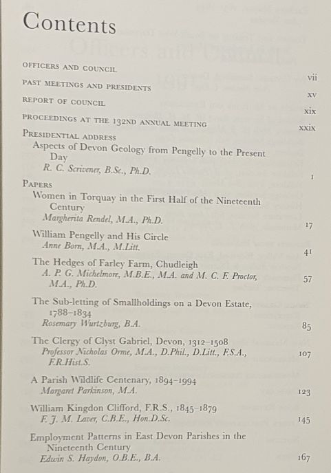 Report and Transactions of the Devonshire Association for the Advancement of Science, Literature and Art Volume 126, Torquay 1994