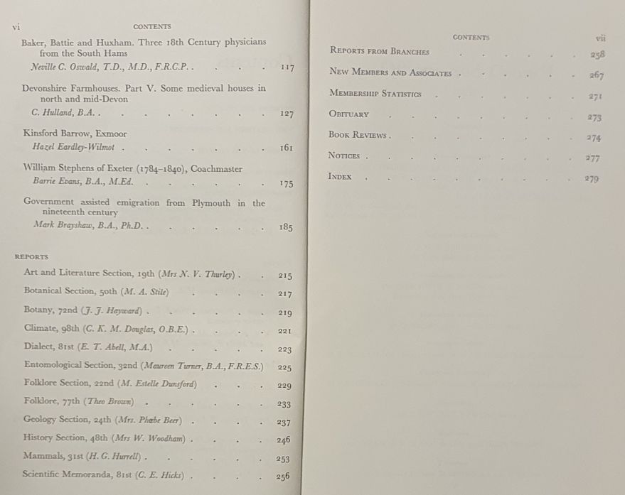 Report and Transactions of the Devonshire Association for the Advancement of Science, Literature and Art Volume 112, Exmouth 1980