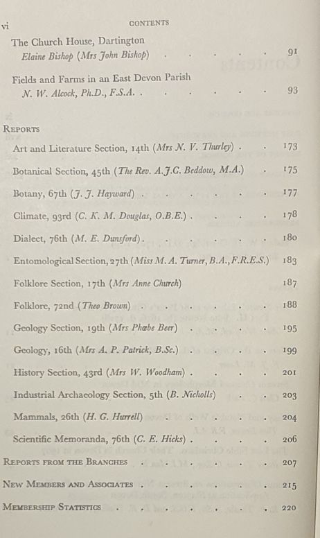 Report and Transactions of the Devonshire Association for the Advancement of Science, Literature and Art Volume 107, Sidmouth 1975