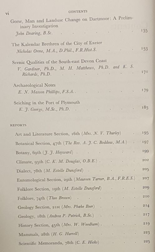 Report and Transactions of the Devonshire Association for the Advancement of Science, Literature and Art Volume 107, Sidmouth 1975