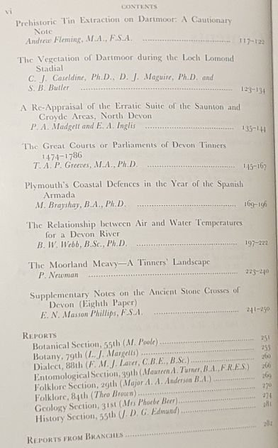 Report and Transactions of the Devonshire Association for the Advancement of Science, Literature and Art Volume 119, Exeter 1987