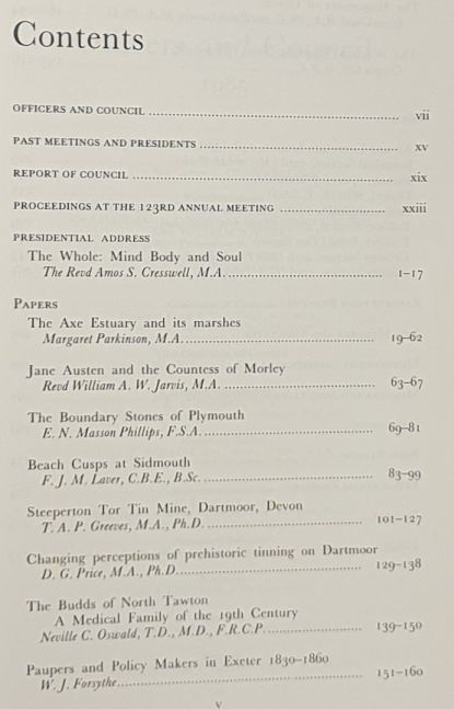 Report and Transactions of the Devonshire Association for the Advancement of Science, Literature and Art Volume 117 Ottery St Mary 1985