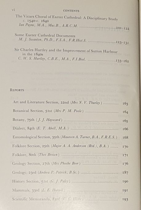 Report and Transactions of the Devonshire Association for the Advancement of Science, Literature and Art Volume 115, Teignmouth 1983