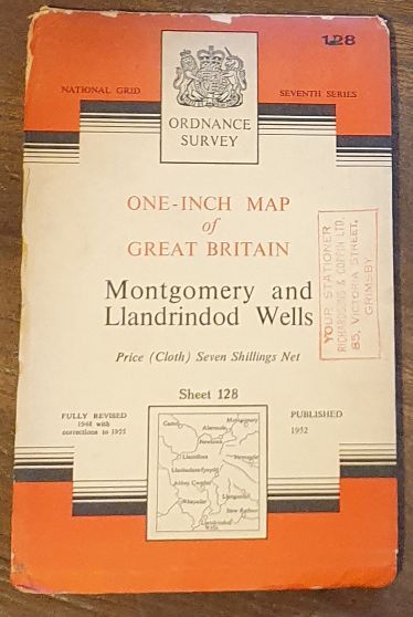 Montgomery and Llandrindod Wells. Sheet 128 One-inch Map of Great Britain. 1:63360 Seventh Series