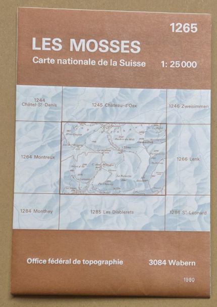 Les Mosses. Carte nationale de la Suisse 1:25000 Feuille 1265