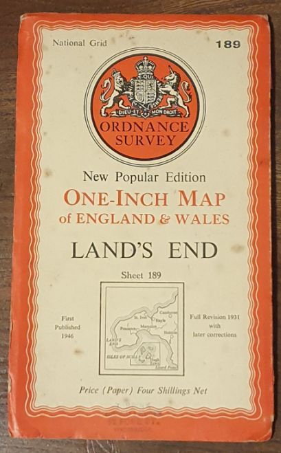 Land's End. Sheet 189. One-Inch Map of England & Wales, New Popular Edition [l:63360]