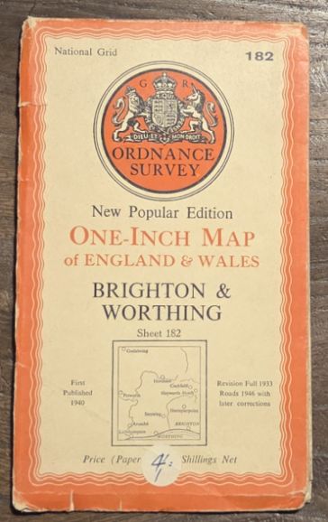 Brighton & Worthing. Sheet 182. One-Inch Map of England & Wales, New Popular Edition [l:63360]