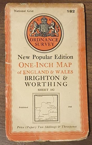 Brighton & Worthing. Sheet 182. One-Inch Map of England & Wales, New Popular Edition [l:63360]