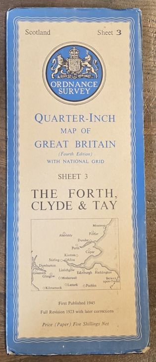 The Forth, Clyde & Tay. Quarter-inch Map of Great Britain, Scotland Sheet 3, Fourth Edition (National Grid). 1:250,000