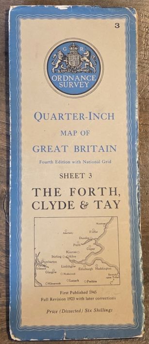 The Forth, Clyde & Tay. Quarter-inch Map of Great Britain, Scotland Sheet 3, Fourth Edition (National Grid). 1:250,000