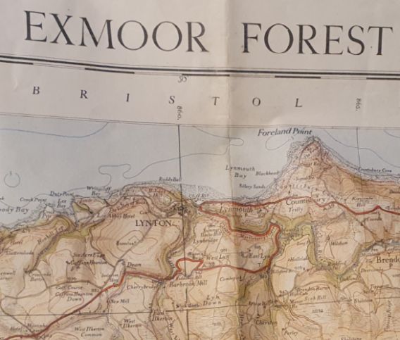 Exmoor Forest. Ordnance Survey of Great Britain One inch map, Special Edition (Relief) Map (1:63360)