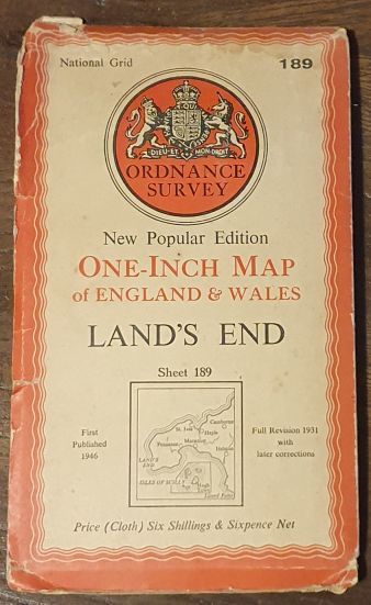 Land's End. Sheet 189. One-Inch Map of England & Wales, New Popular Edition [l:63360]