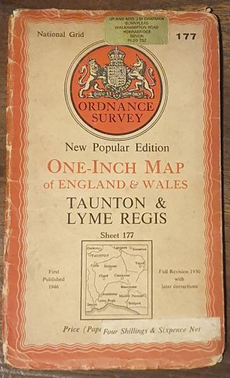 Taunton & Lyme Regis. Sheet 177. One-Inch Map of England & Wales, New Popular Edition [l:63360]