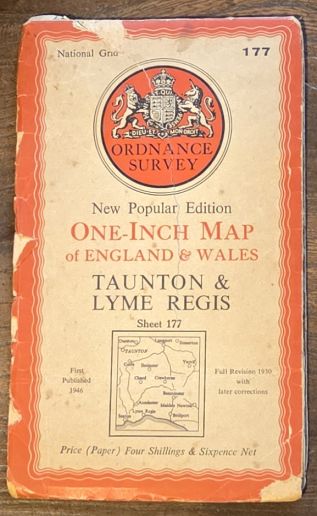 Taunton & Lyme Regis. Sheet 177. One-Inch Map of England & Wales, New Popular Edition [l:63360]