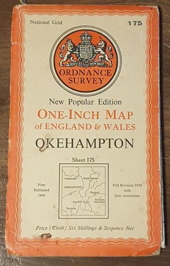 Okehampton. Sheet 175 One-Inch Map of England & Wales, New Popular Edition