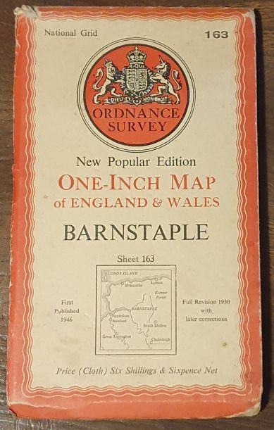 Barnstaple. Sheet 163 One-Inch Map of England & Wales, New Popular Edition