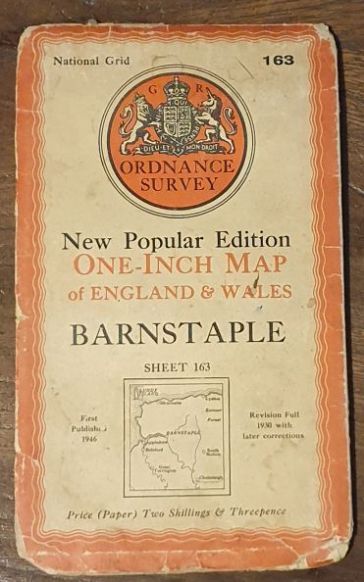 Barnstaple. Sheet 163 One-Inch Map of England & Wales, New Popular Edition