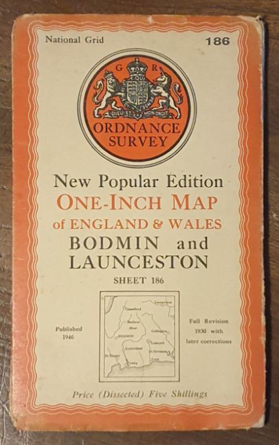 Bodmin and Launceston. Sheet 186 One-Inch Map of England & Wales, New Popular Edition