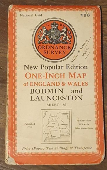 Bodmin and Launceston. Sheet 186 One-Inch Map of England & Wales, New Popular Edition