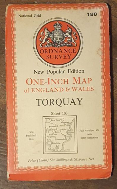 Torquay. Sheet 188 One-Inch Map of England & Wales, New Popular Edition