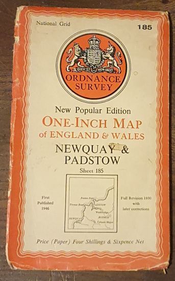 Newquay & Padstow. Sheet 185 One-inch Map of England & Wales New Popular Edition. 1:63360