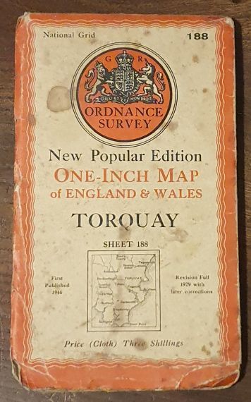 Torquay. Sheet 188 One-Inch Map of England & Wales, New Popular Edition