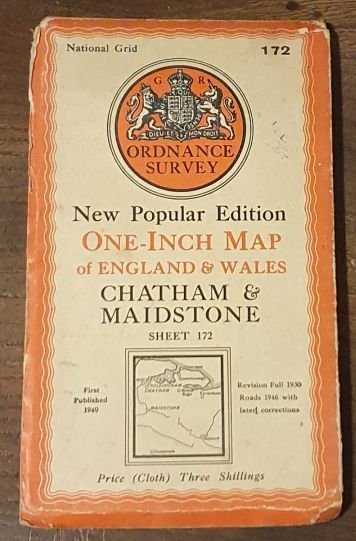 Chatham & Maidstone. Sheet 172 One-Inch Map of England & Wales, New Popular Edition