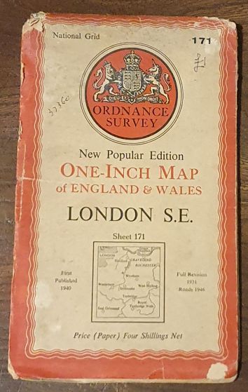 London S.E. Sheet 170. One-Inch Map of England & Wales, New Popular Edition [l:63360] 1